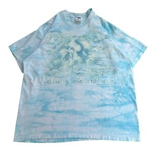 Vintage 1995 Jerry Garcia Grateful Dead T Shirt XXL Blue Tie Dye Single Stitch